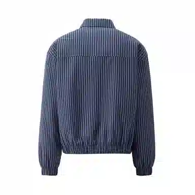 佐丹奴 洗水条纹牛仔翻领宽松棉衣外套棉服 男款