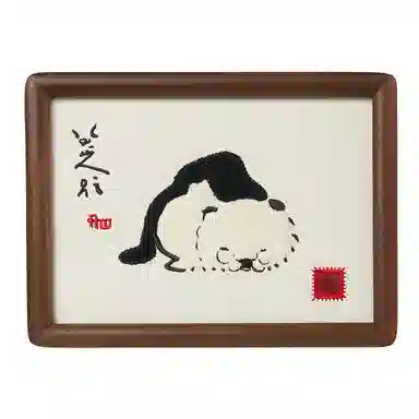 问童子 八大山人纪念馆 刺绣画 毛绒桌面装饰摆件高端艺术饰品 玩偶周边