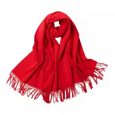 红豆 纯色经典柔软舒适时尚保暖 羊毛 绒线围巾 男女同款情侣款