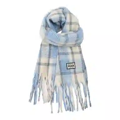 匹克 流苏撞色渐变韩系加厚防寒保暖 聚酯纤维 绒线围巾 男女同款情侣款