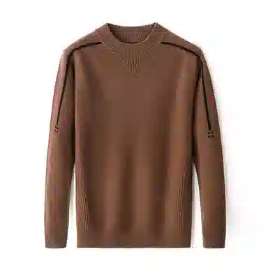 恒源祥 宽松纯色适中半高领长袖针织衫 女款