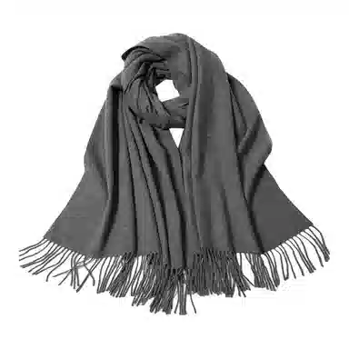 红豆 纯色经典柔软舒适时尚保暖 羊毛 绒线围巾 男女同款情侣款