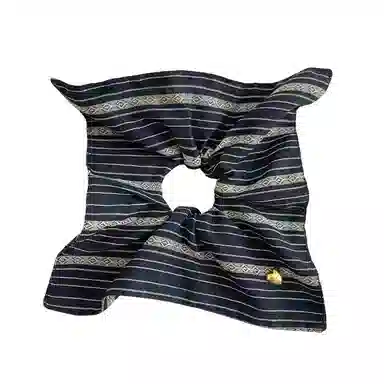 蒙妮 老钱风条纹超大方巾大肠圈 布艺 发圈 女款