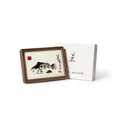 问童子 八大山人纪念馆 刺绣画 毛绒桌面装饰摆件高端艺术饰品 玩偶周边