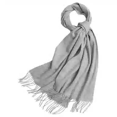 红豆 经典纯色轻盈柔软时尚百搭 羊毛 绒线围巾 男女同款情侣款