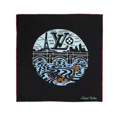 Louis Vuitton x Nigo Scarf Black Colorblock Print