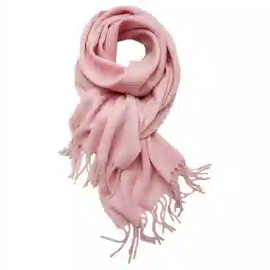 红豆 经典纯色轻盈柔软时尚百搭 羊毛 绒线围巾 男女同款情侣款