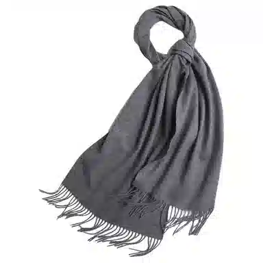 红豆 经典纯色轻盈柔软时尚百搭 羊毛 绒线围巾 男女同款情侣款