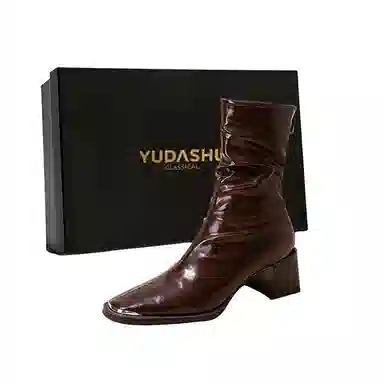 YUDASHU Stack Heel Ankle Boots
