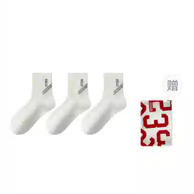 二三二三 简约英文字亲肤柔软休闲袜防臭透气高弹耐磨运动袜日常通勤跑步爬山滑雪骑行袜中筒袜 男款