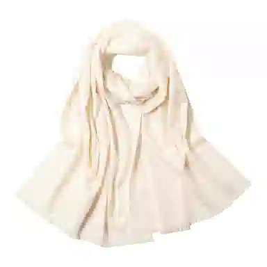 红豆 梭织粗纺水纹斜纹纯色简约 丝光毛 绒线围巾 男女同款情侣款