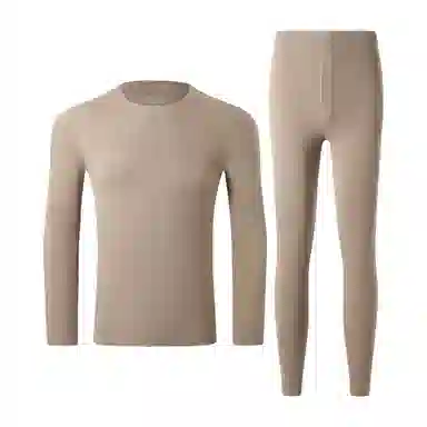 莫代尔 双面绒面料萃取山茶油圆领打底衣打底裤秋冬季抗寒舒适 保暖套装 男款