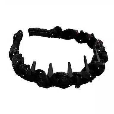 千桐 高颅顶 正反两戴 气质纱褶皱珠珠波浪 齿梳飘带外戴发卡头饰 网纱 发箍 女款