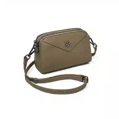 老人头 简约高级感百搭 牛皮拼合成革 单肩包 女款 黑色