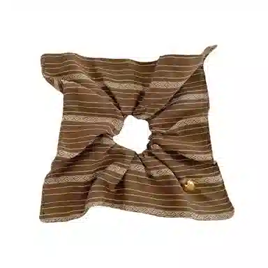 蒙妮 老钱风条纹超大方巾大肠圈 布艺 发圈 女款