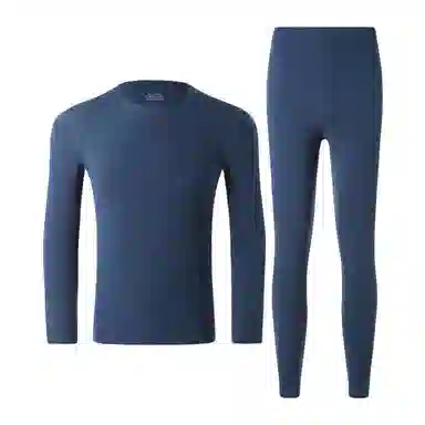 莫代尔 双面绒面料萃取山茶油圆领打底衣打底裤秋冬季抗寒舒适 保暖套装 男款