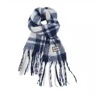 匹克 流苏撞色渐变韩系加厚防寒保暖 聚酯纤维 绒线围巾 男女同款情侣款