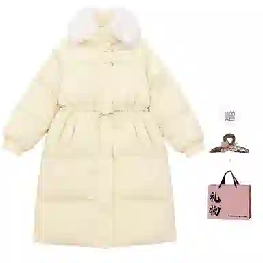 柏黛妃 修身连帽毛领长袖棉服 女款