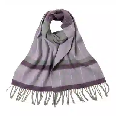 红豆 毛绒格型水纹条纹格子 羊毛 绒线围巾 男女同款情侣款