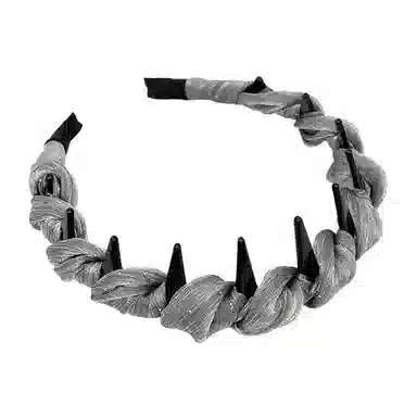 千桐 高颅顶 正反两戴 气质纱褶皱珠珠波浪 齿梳飘带外戴发卡头饰 网纱 发箍 女款