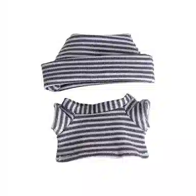 图米鱼 适配于四代 迷你 条纹短袖开口帽 娃衣着替