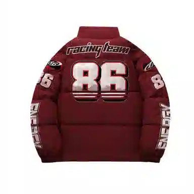 A186 Vintage Racing Logo Puffer Jacket