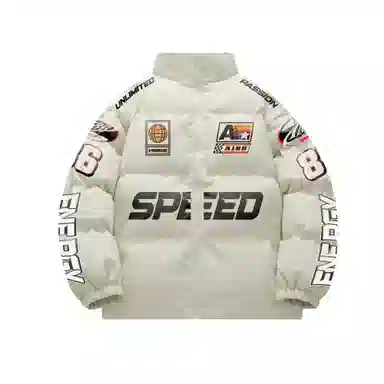 A186 Vintage Racing Logo Puffer Jacket