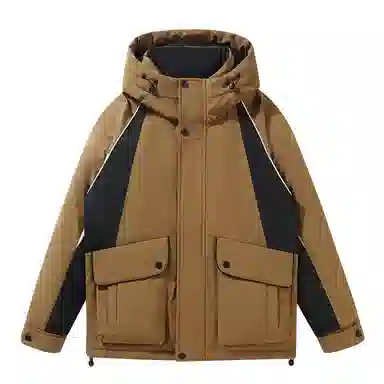 FORHUG Geometric Colorblock Down Jacket