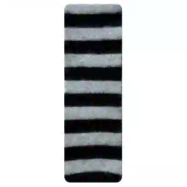 山一丸 原创小众拉绒条纹针织围柔软搭配撞色 涤纶 绒线围巾 男女同款情侣款