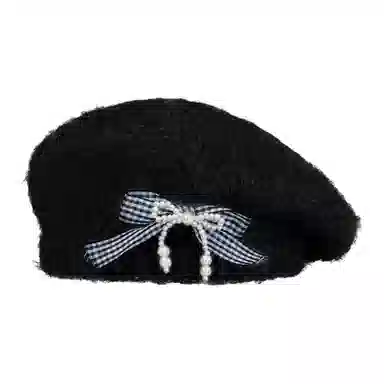 杨同学 韩版甜美蝴蝶结保暖#好运 涤纶 贝雷帽 女款