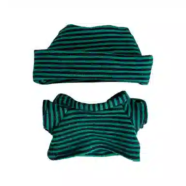 图米鱼 适配于四代 迷你 条纹短袖开口帽 娃衣着替