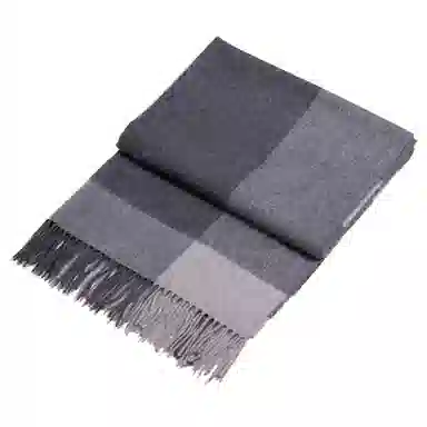 红豆 柔软细腻时尚百搭格纹 羊绒 绒线围巾 男女同款情侣款