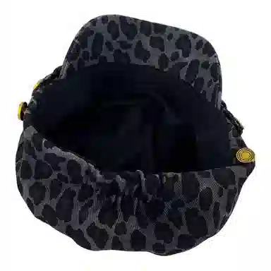 木林森 美式复古豹纹酷千禧辣妹显脸小 牛仔布 贝雷帽 男女同款情侣款