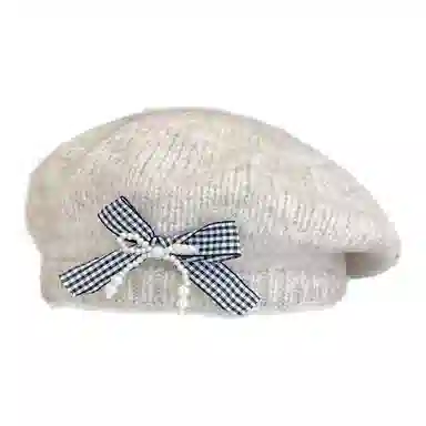 杨同学 韩版甜美蝴蝶结保暖#好运 涤纶 贝雷帽 女款