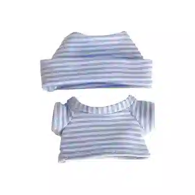 图米鱼 适配于四代 迷你 条纹短袖开口帽 娃衣着替