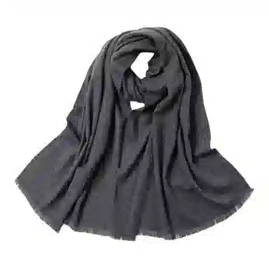 红豆 品牌简约粗纺平纹披肩两用碳灰 羊毛 绒线围巾 男女同款情侣款