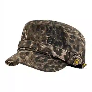 木林森 美式复古豹纹酷千禧辣妹显脸小 牛仔布 贝雷帽 男女同款情侣款