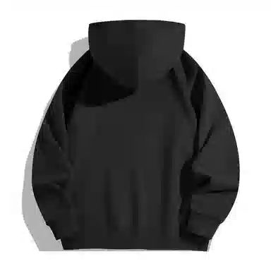 棉致 个性字母简约纯色保暖通勤无性别百搭休闲主义柔软舒适加厚羊羔绒连帽套头卫衣 男女同款