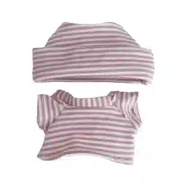 图米鱼 适配于四代 迷你 条纹短袖开口帽 娃衣着替