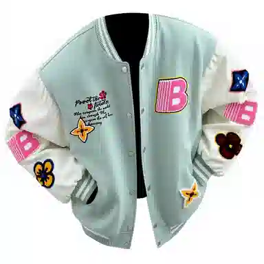 JIMI&JONS Embroidered Patch Baseball Jacket