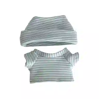 图米鱼 适配于四代 迷你 条纹短袖开口帽 娃衣着替