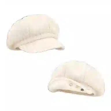 木林森 日系卡通小动物翻檐保暖文艺百搭显脸小潮 毛线 贝雷帽 男女同款情侣款