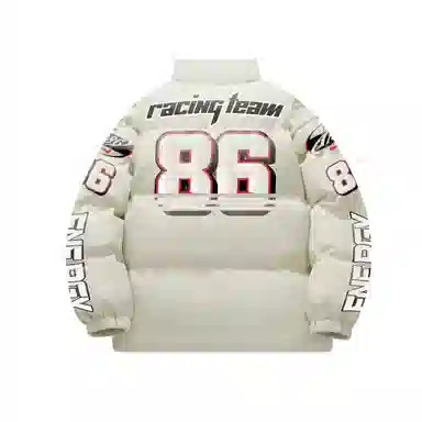 A186 Vintage Racing Logo Puffer Jacket