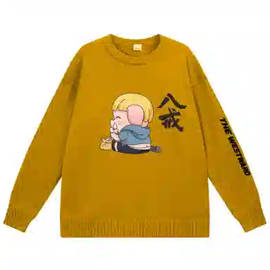 西行纪 美式高街设计感基础款简约毛线衣休闲慵懒风宽松外穿落肩学生打底圆领套头长袖情侣针织衫 男女同款