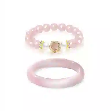 匠锁心玉 粉黛佳人清冷感星星新中式叠戴 招财纳福国潮原创设计小众轻奢高级感 气质百搭潮流年轻时尚手饰#显白 琉璃 手镯 女款