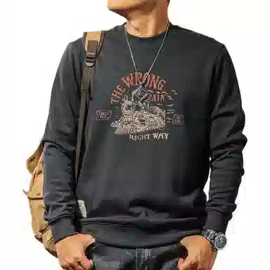 季言 锁热升温科技美式重磅潮流高级感印花卫衣 男款