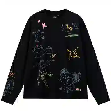 ER ER Bear Cartoon Long Sleeve Tee