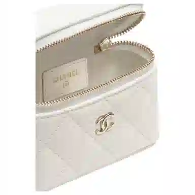 CHANEL 25K Quilted Mini Bag Charm White