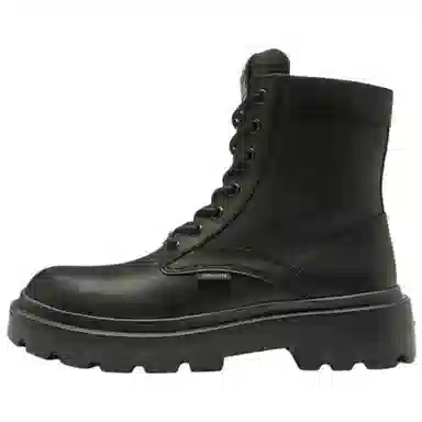 COACH Combat Leather Boots Black