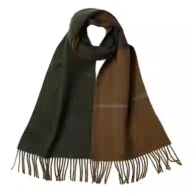 红豆 拼色经典柔软舒适百搭条纹 羊绒 绒线围巾 男女同款情侣款